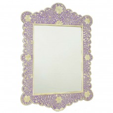 Lilac Bone Inlay Scalloped Mirror   113164395242